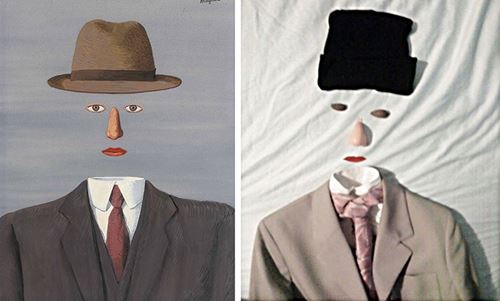 Αναπαράσταση έργου του Renne Magritte "Το τοπίο του Baucis"